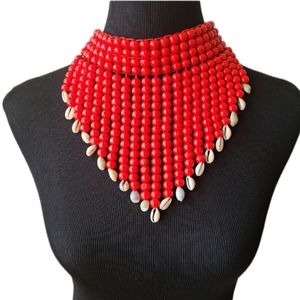 Ethnic Statement Chunky Necklace Multi Strand Colorful Bead Layered, Jew…